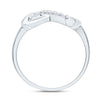 10kt White Gold Womens Round Diamond Infinity Band Ring 1/20 Cttw