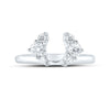 14kt White Gold Womens Round Diamond Wrap Enhancer Wedding Band 1/2 Cttw