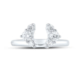 14kt White Gold Womens Round Diamond Wrap Enhancer Wedding Band 1/2 Cttw