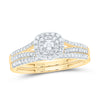 10kt Yellow Gold Round Diamond Bridal Wedding Ring Band Set 1/3 Cttw