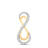 10kt Yellow Gold Womens Round Diamond Vertical Double Infinity Pendant 1/10 Cttw