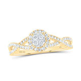 10kt Yellow Gold Womens Round Diamond Cluster Ring 3/8 Cttw