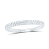 10kt White Gold Womens Round Diamond Slender Double Row Band 1/6 Cttw