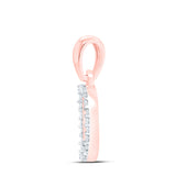 10kt Rose Gold Womens Round Diamond D Initial Letter Pendant 1/10 Cttw