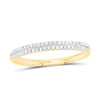 10kt Yellow Gold Womens Round Diamond Slender Double Row Band 1/6 Cttw