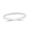 14kt White Gold Womens Round Diamond Wedding Single Row Band 1/6 Cttw