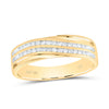 10kt Yellow Gold Mens Round Diamond Wedding Band Ring 1/4 Cttw