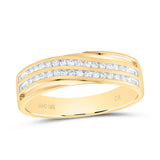 10kt Yellow Gold Mens Round Diamond Wedding Band Ring 1/4 Cttw