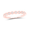10kt Rose Gold Womens Round Diamond Stackable Band Ring 1/10 Cttw