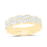 10kt Yellow Gold Womens Round Diamond Braid Band Ring 1/3 Cttw