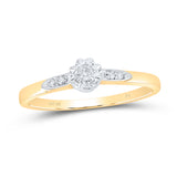 10kt Yellow Gold Round Diamond Solitaire Bridal Wedding Engagement Ring 1/20 Cttw