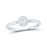 10kt White Gold Womens Round Diamond Solitaire Stackable Band Ring 1/5 Cttw