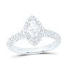 14kt White Gold Marquise Diamond Halo Bridal Wedding Engagement Ring 1 Cttw