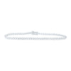 14kt White Gold Womens Round Diamond Single Row Tennis Bracelet 2 Cttw