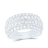 10kt White Gold Womens Round Diamond 4-Row Fashion Ring 1-5/8 Cttw