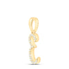10kt Yellow Gold Womens Round Diamond E Initial Letter Pendant 1/8 Cttw
