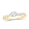 10kt Two-tone Gold Womens Round Diamond Twist Fashion Promise Ring 1/6 Cttw