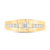 10kt Yellow Gold Mens Round Diamond Solitaire Band Ring 1/2 Cttw