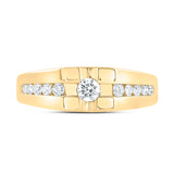 10kt Yellow Gold Mens Round Diamond Solitaire Band Ring 1/2 Cttw