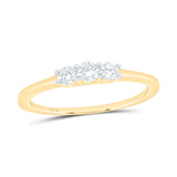 14kt Yellow Gold Round Diamond 3-stone Bridal Wedding Engagement Ring 1/4 Cttw