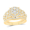 14kt Yellow Gold Round Diamond Bridal Wedding Ring Band Set 1 Cttw