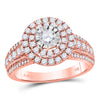 14kt Rose Gold Round Diamond Solitaire Bridal Wedding Engagement Ring 1-1/4 Cttw