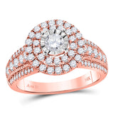 14kt Rose Gold Round Diamond Solitaire Bridal Wedding Engagement Ring 1-1/4 Cttw