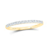 14kt Yellow Gold Womens Round Diamond Wedding Single Row Band 1/6 Cttw