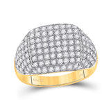 10kt Yellow Gold Mens Round Diamond Fashion Ring 2-1/4 Cttw