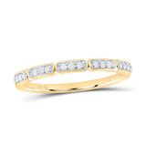 10kt Yellow Gold Womens Round Diamond Stackable Band Ring 1/8 Cttw