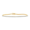 10kt Yellow Gold Womens Round Diamond Classic Tennis Bracelet 1 Cttw