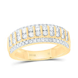 10kt Yellow Gold Mens Round Diamond Band Ring 1 Cttw