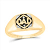 10kt Yellow Gold Mens Round Diamond DAD Band Ring .02 Cttw