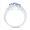 Sterling Silver Womens Round Synthetic Blue Topaz 3-stone Ring 1/2 Cttw