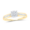10kt Yellow Gold Round Diamond Solitaire Bridal Wedding Engagement Ring 1/6 Cttw