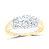 10kt Yellow Gold Mens Round Diamond Fluted Band Ring 1/2 Cttw