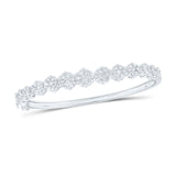 14kt White Gold Womens Round Diamond Bangle Bracelet 2-5/8 Cttw