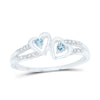 1/20CTW-DIA 1/8CT-AQ SYNTHETIC GEMSTONE RING