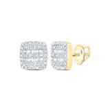 10kt Yellow Gold Baguette Diamond Square Earrings 1/3 Cttw