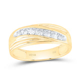 14kt Yellow Gold Mens Round Diamond Wedding Band Ring 1/4 Cttw