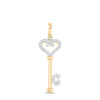 10kt Yellow Gold Womens Round Diamond Key Pendant 1/6 Cttw