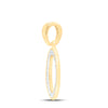 10kt Yellow Gold Womens Round Diamond Initial O Letter Pendant 1/10 Cttw
