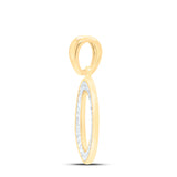 10kt Yellow Gold Womens Round Diamond Initial O Letter Pendant 1/10 Cttw