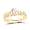 10kt Yellow Gold Round Diamond Stackable Bridal Wedding Ring Band Set 1/3 Cttw