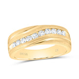 10kt Yellow Gold Mens Round Diamond Wedding Band Ring 1/2 Cttw