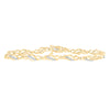 10kt Yellow Gold Womens Round Diamond Fashion Link Bracelet 1/3 Cttw
