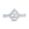 14kt White Gold Pear Diamond Solitaire Bridal Wedding Engagement Ring 1 Cttw