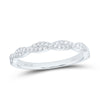 14kt White Gold Womens Round Diamond Twist Stackable Band Ring 1/4 Cttw