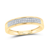 10kt Yellow Gold Mens Round Diamond Pave Band Ring 1/8 Cttw