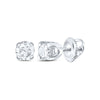 14kt White Gold Womens Round Diamond Solitaire Earrings 1/4 Cttw